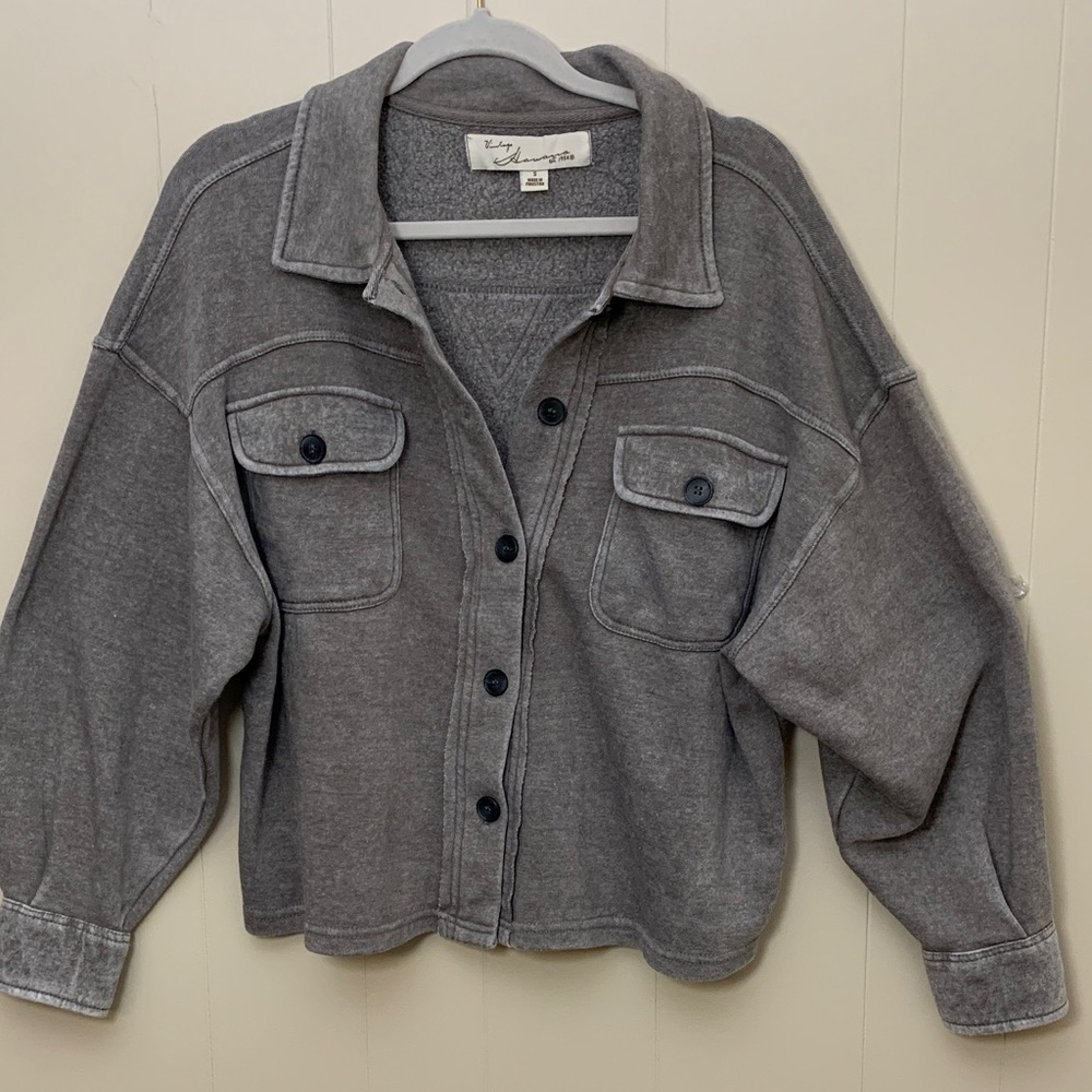 Vintage Havana Grey Fleece Jacket